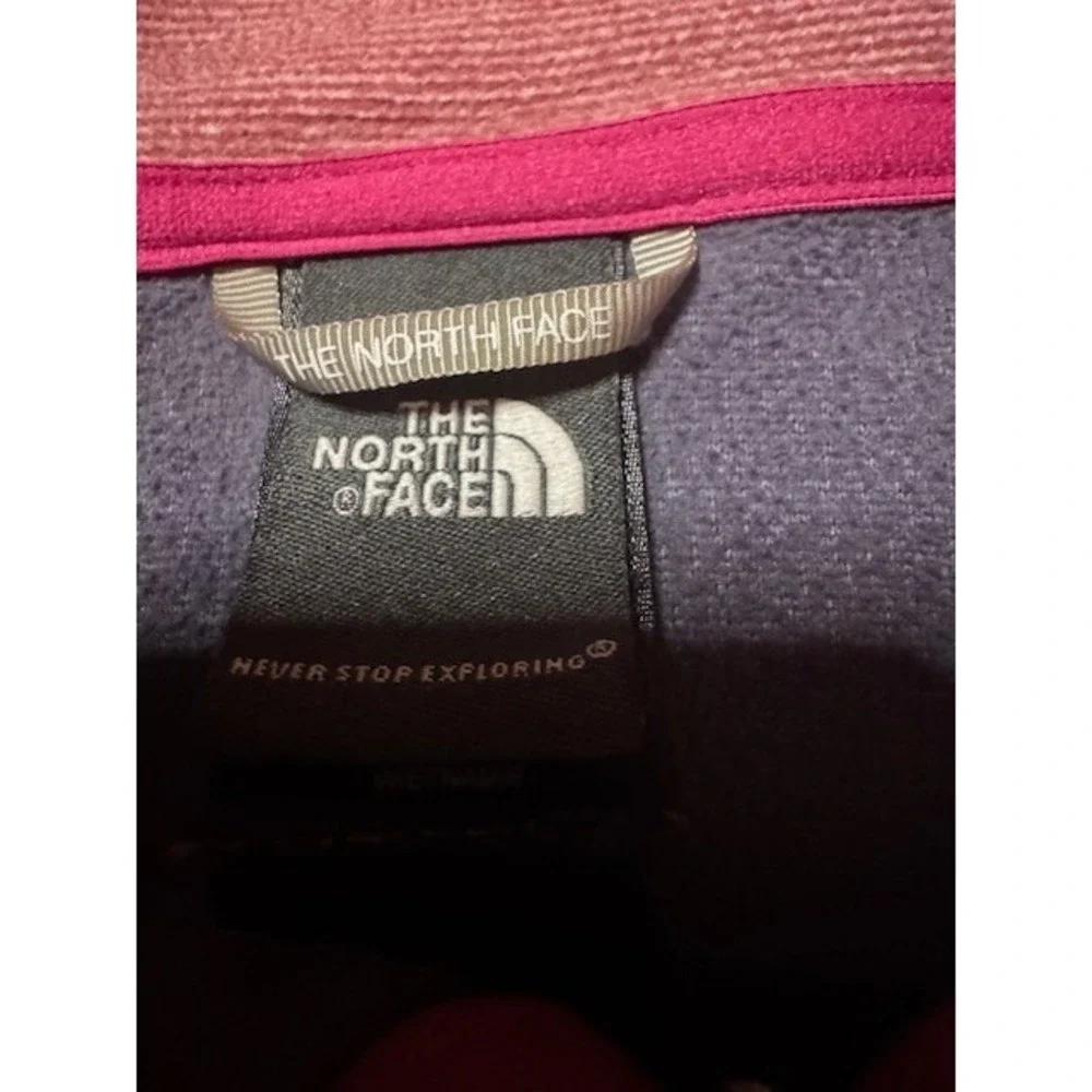 The North Face Womens TKA 100 Fleece Quarter Zip Pullover Purple Pink Large‎